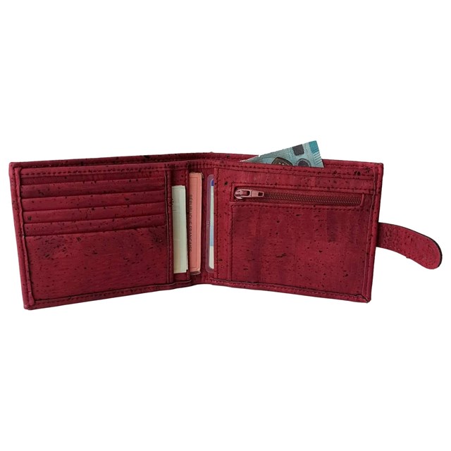Portefeuille en liège marron avec zip, Roman 8