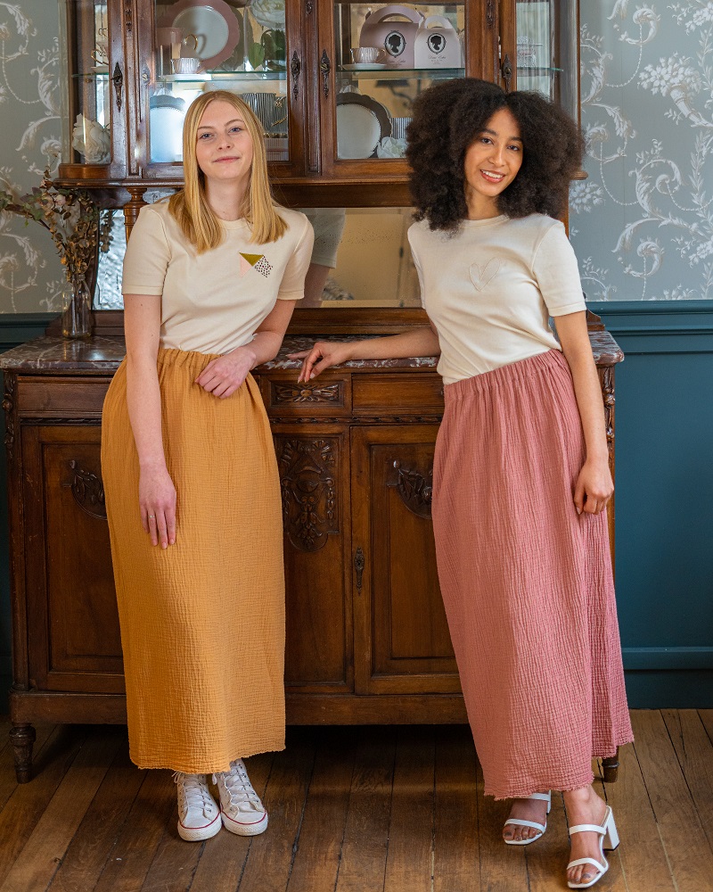 T - shirt femme coton bio fabriqué en France brodé Cœur 3