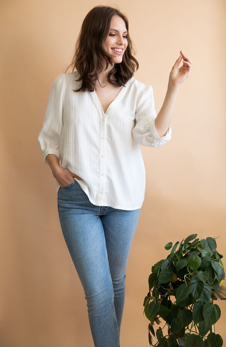 Blouse Aster en Tencel - Blanche 4