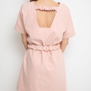 Robe Rose Poudré - 100% Lin - Romane