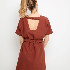 Robe Sépia - 100% Lin - Romane