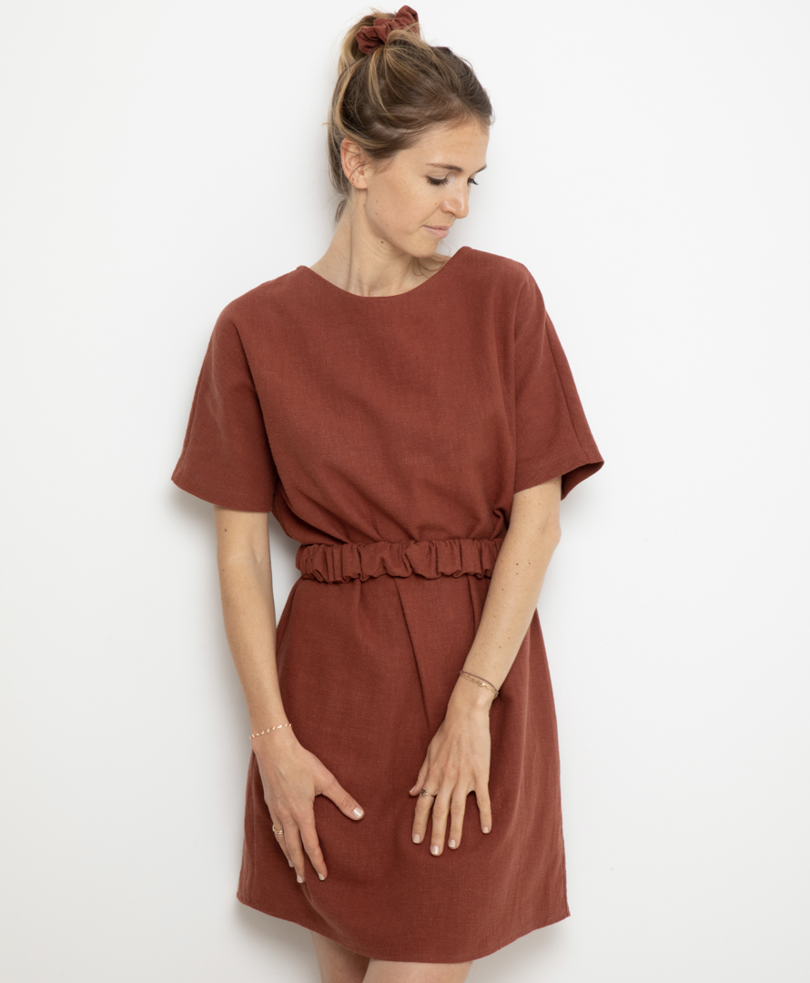 Robe Sépia - 100% Lin - made in France