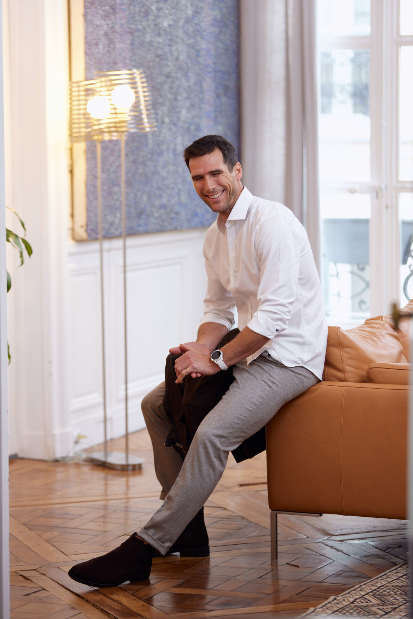 chemise anti transpiration blanche boutonnage décontracté 7