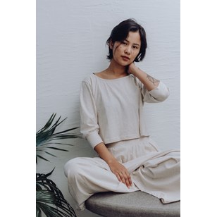 Crop top yoga femme coton bio éthique BHAVENTHU AVOINE