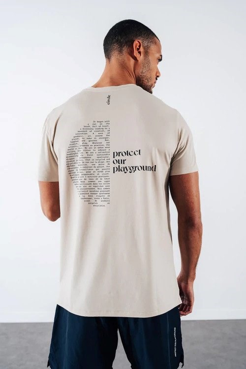 t-shirt sable en lyocell manifesto circle