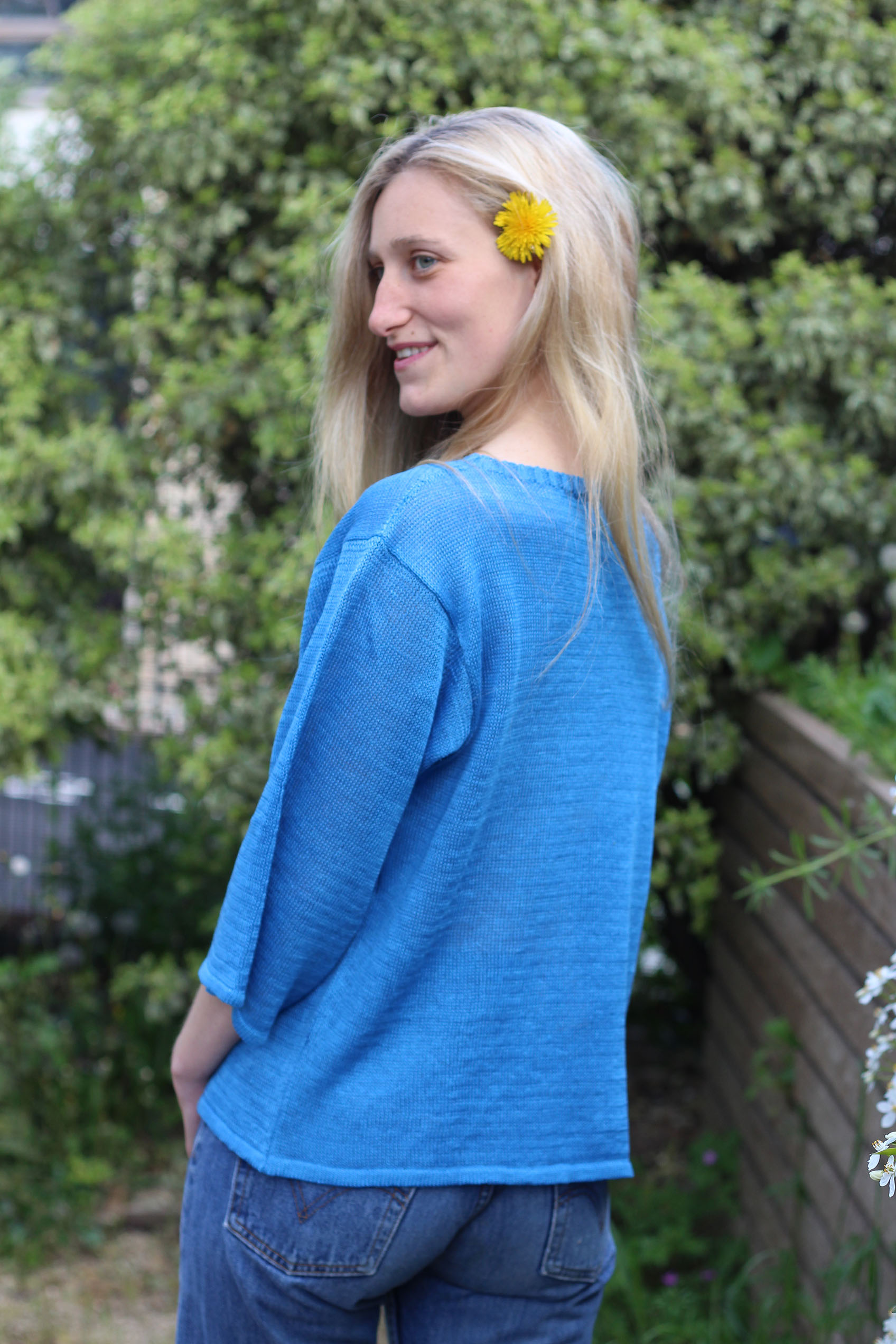 Pull Basilic 100% lin made in France - vert jungle 5