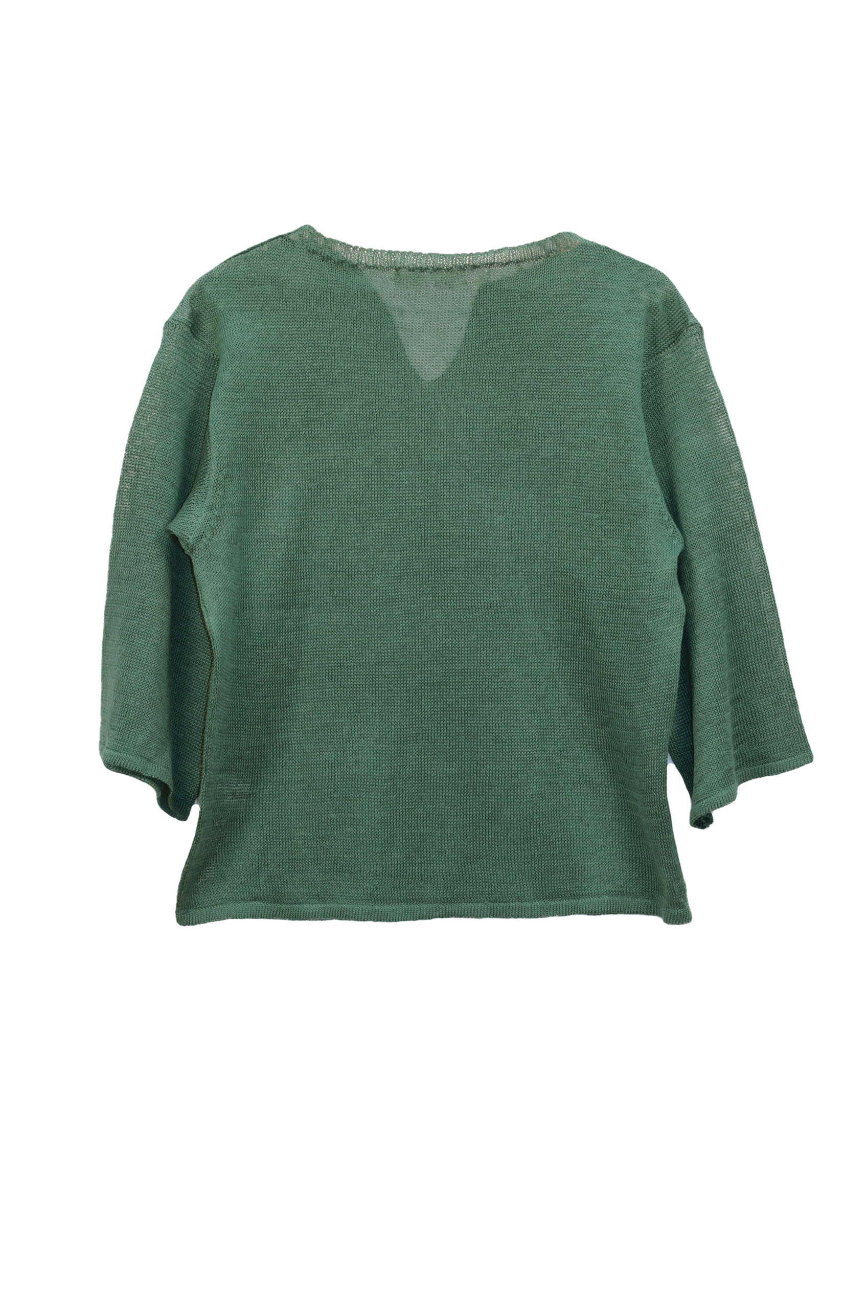 Pull Basilic 100% lin made in France - vert jungle 12