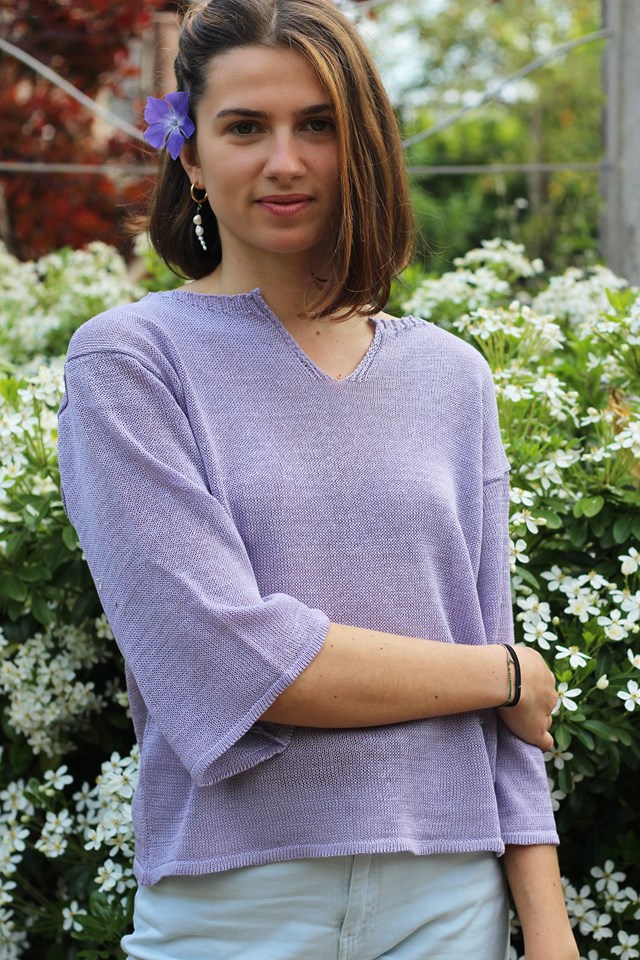 Pull Basilic 100% lin made in France - vert jungle 2
