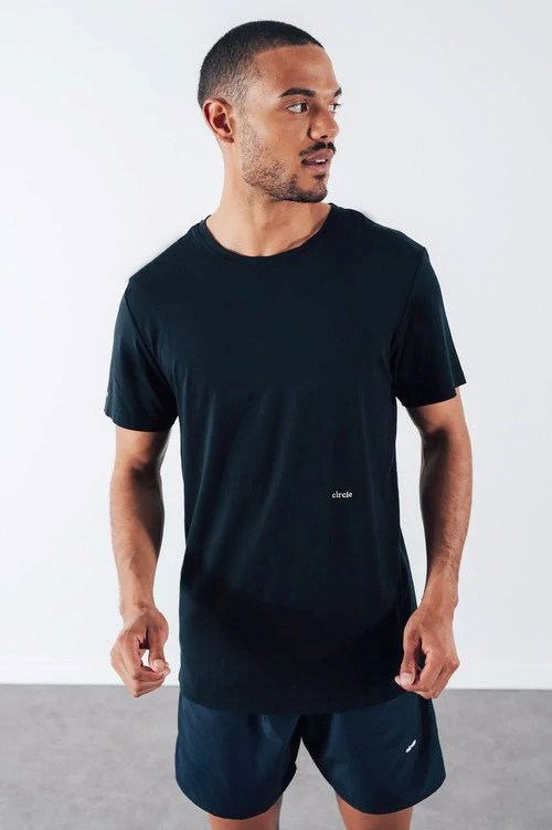 t-shirt noir en lyocell original 2 circle