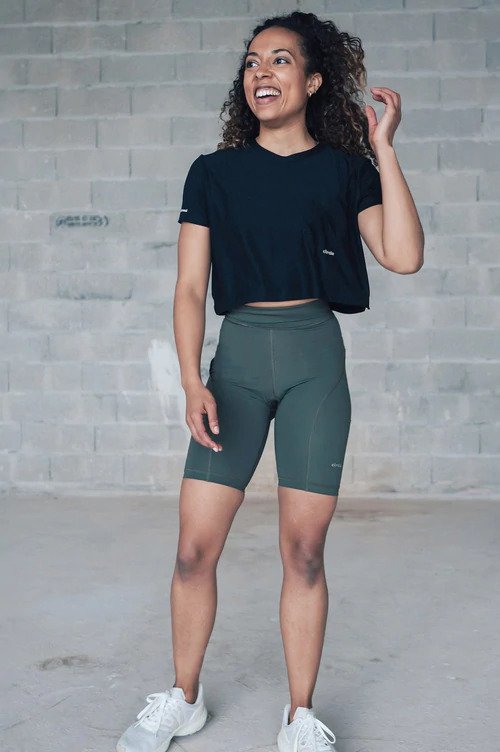 crop-top noir en lyocell révélation circle