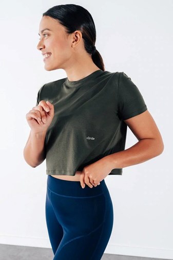 Crop-top sport moss en lyocell - Révélation 