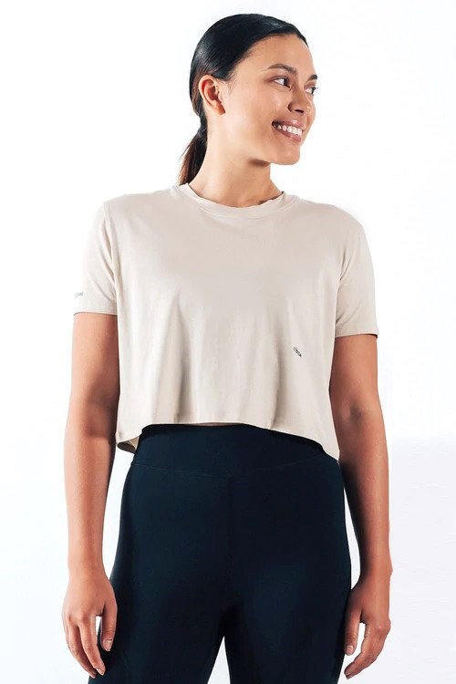 Crop-top sport sable en lyocell - Révélation  5