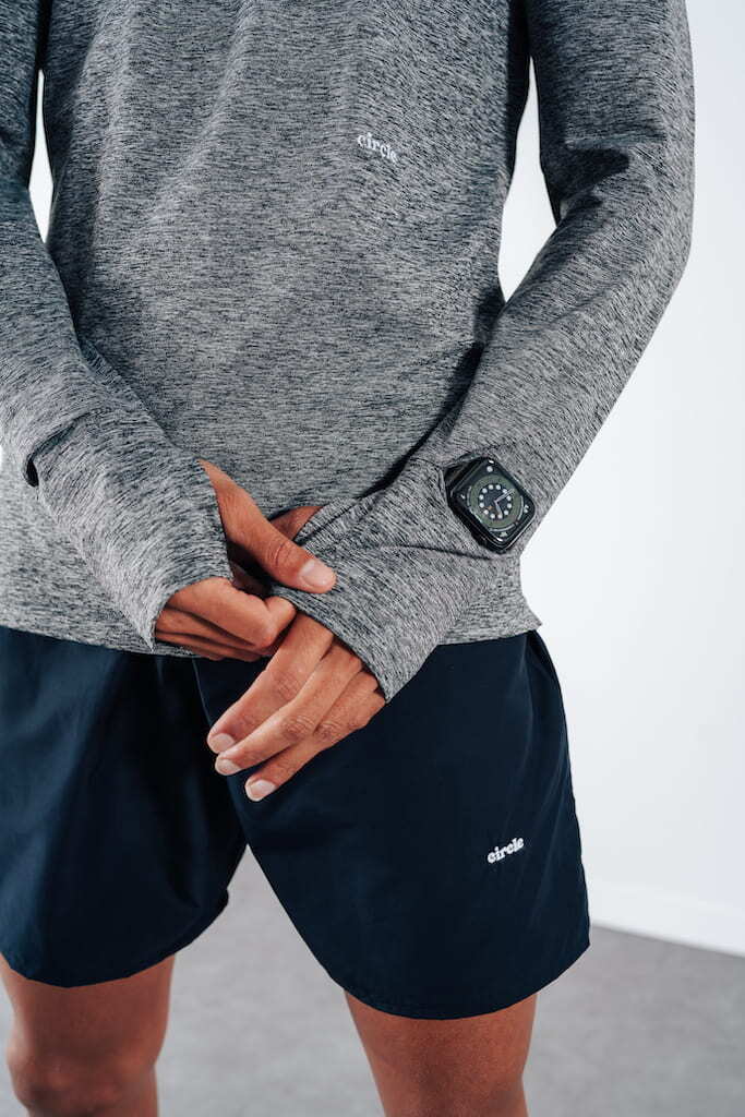 Haut à manches longues noir en polyester recyclé - Motivation 3