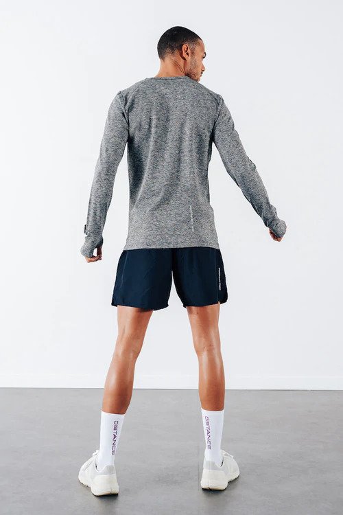 haut à manches longues noir en polyester recyclé motivation circle