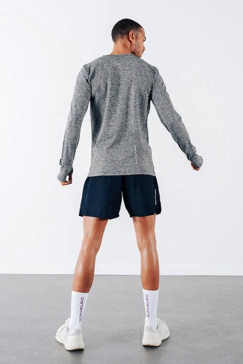haut à manches longues noir en polyester recyclé motivation circle