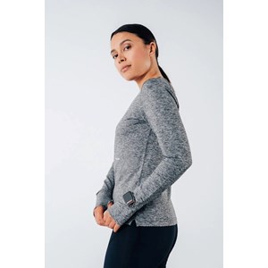 Haut à manches longues gris en polyester recyclé - Motivation