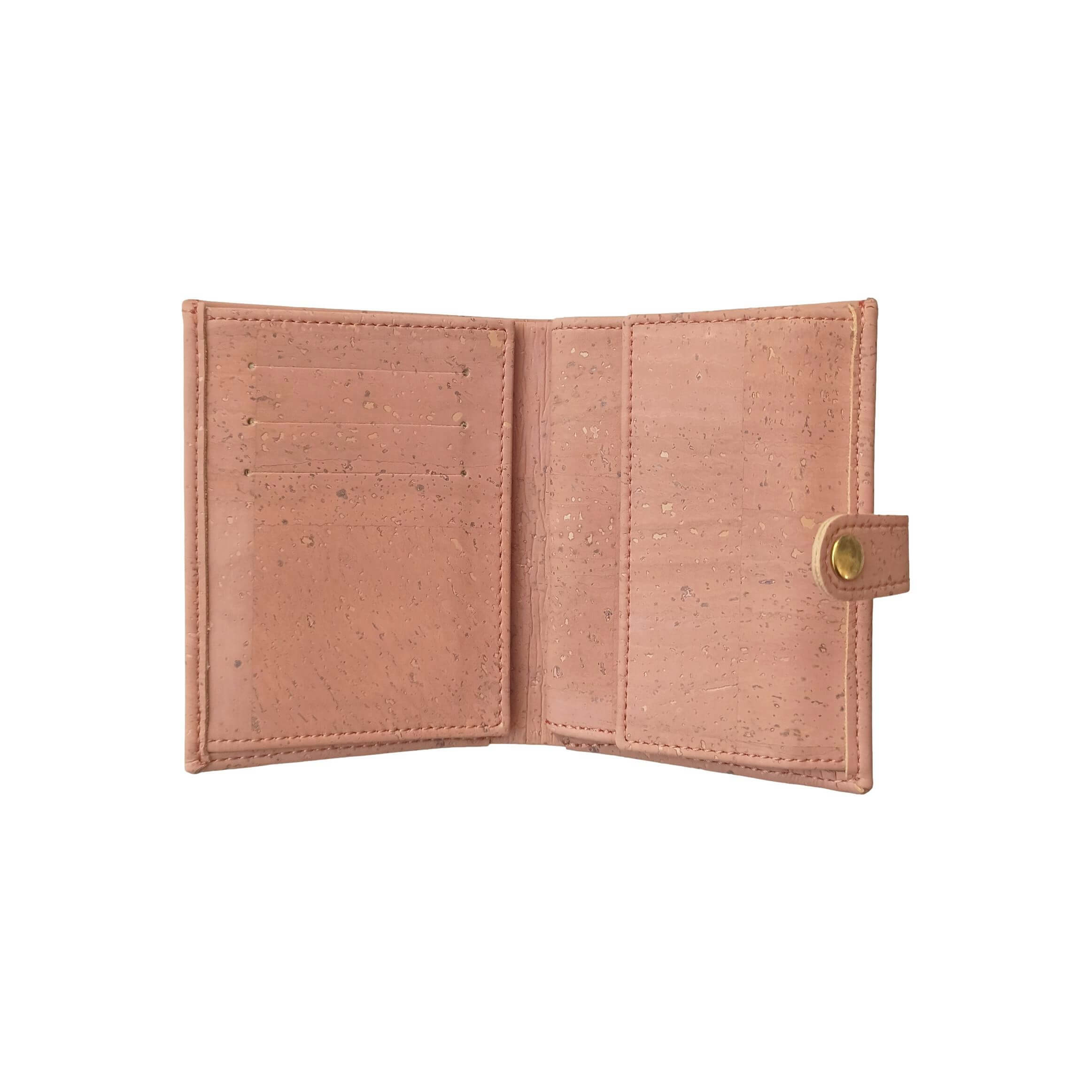 Porte-monnaie en liège vieux rose, zoé 17
