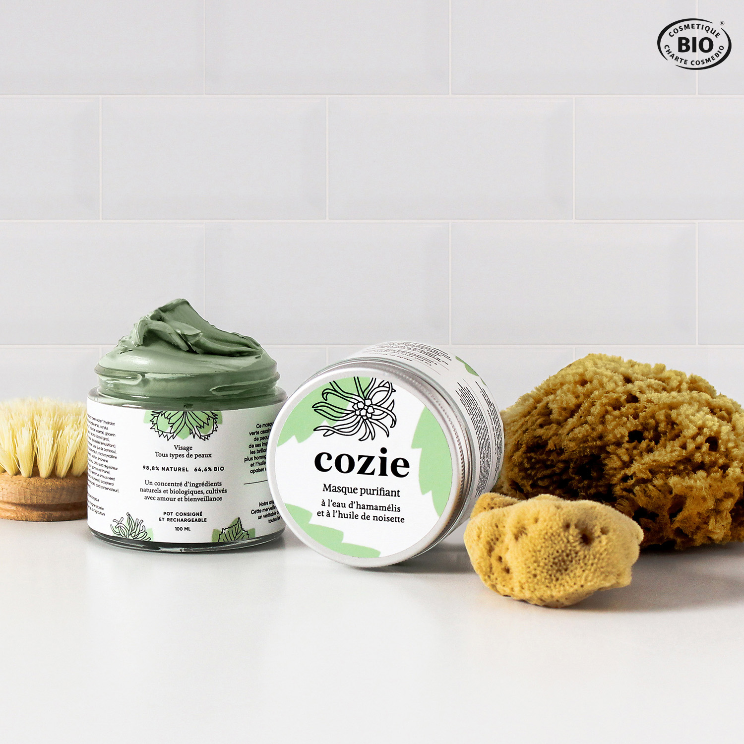 Masque visage purifiant à l'eau d'hamamélis et à l'huile de noisette 2