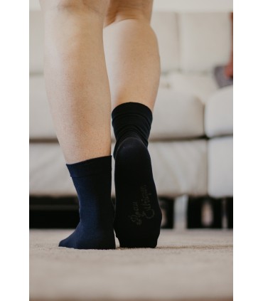 Chaussettes unisexe bleues marine coton bio 3