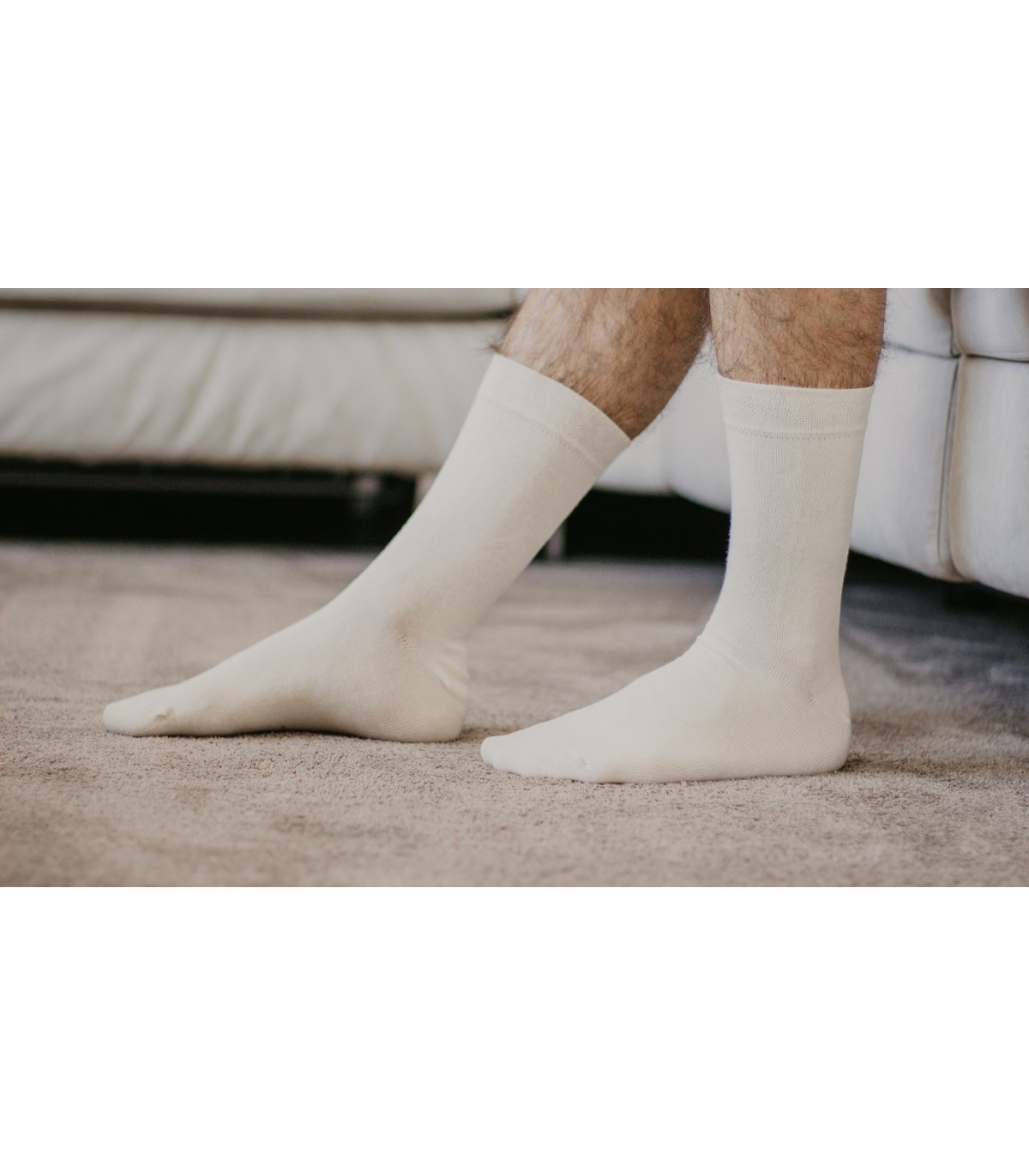 Chaussettes unisexe écrues en coton bio 4
