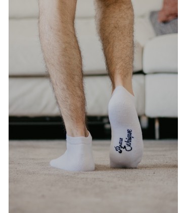 Socquettes unisexe blanches en coton bio 4