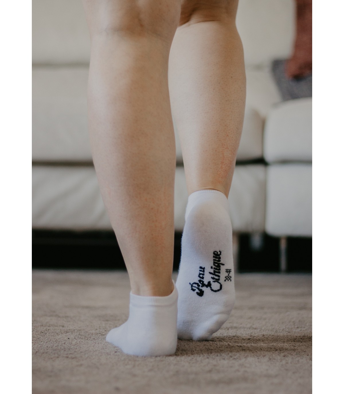 Socquettes unisexe blanches en coton bio 5