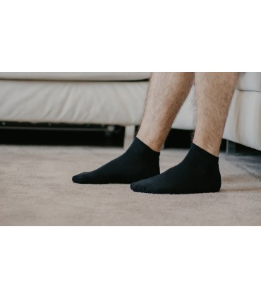 Socquettes unisexe noires en coton bio 6