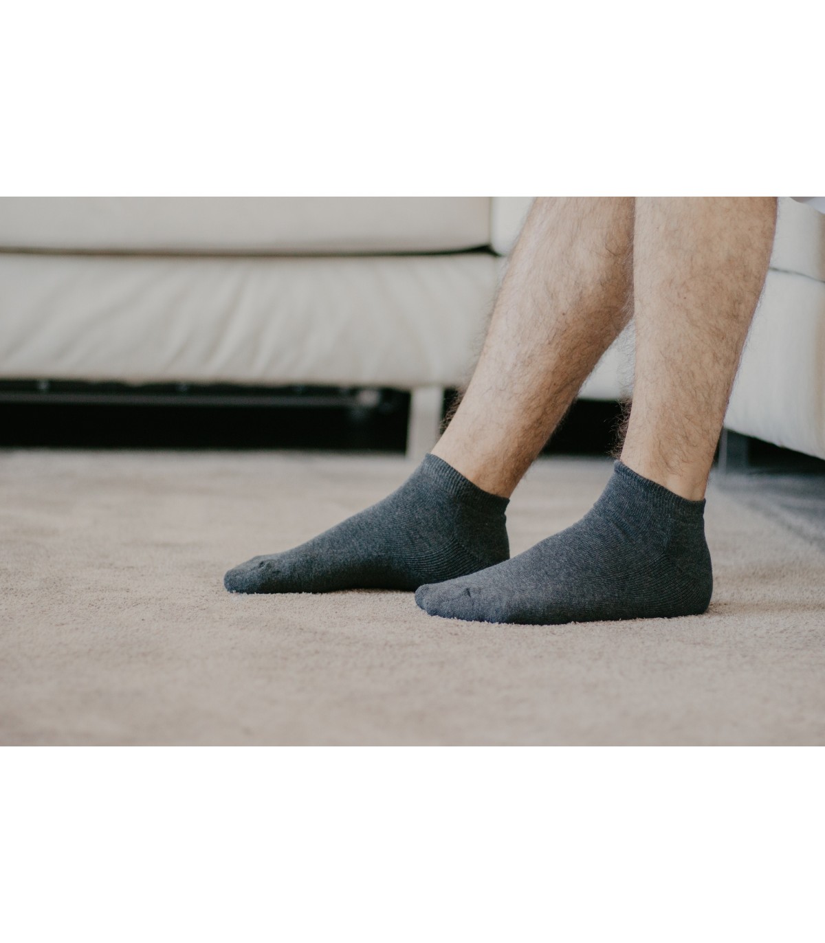 Socquettes unisexe grises en coton bio 2