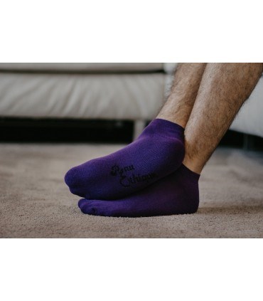 Socquettes unisexe violettes en coton bio 3