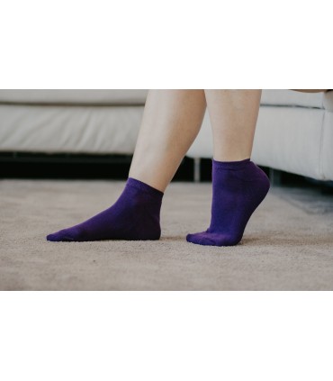 Socquettes unisexe violettes en coton bio 2