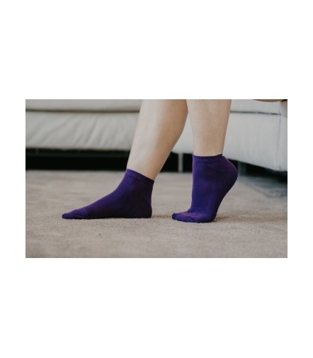 Socquettes unisexe violettes en coton bio