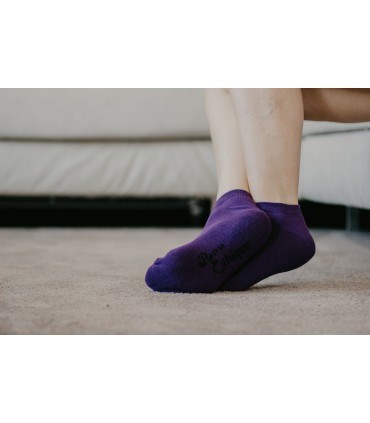 Socquettes unisexe violettes en coton bio 5