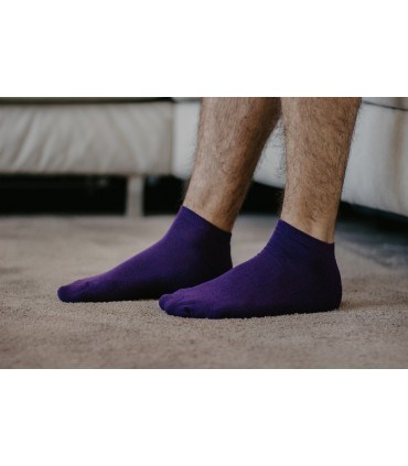 Socquettes unisexe violettes en coton bio 6
