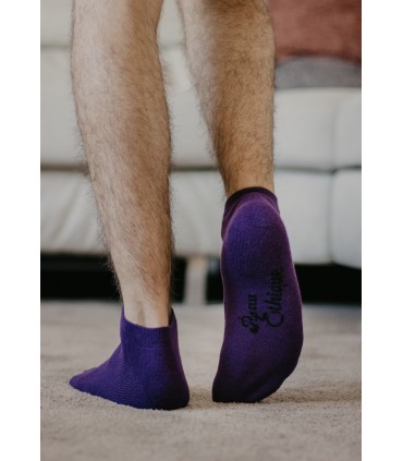 Socquettes unisexe violettes en coton bio 4