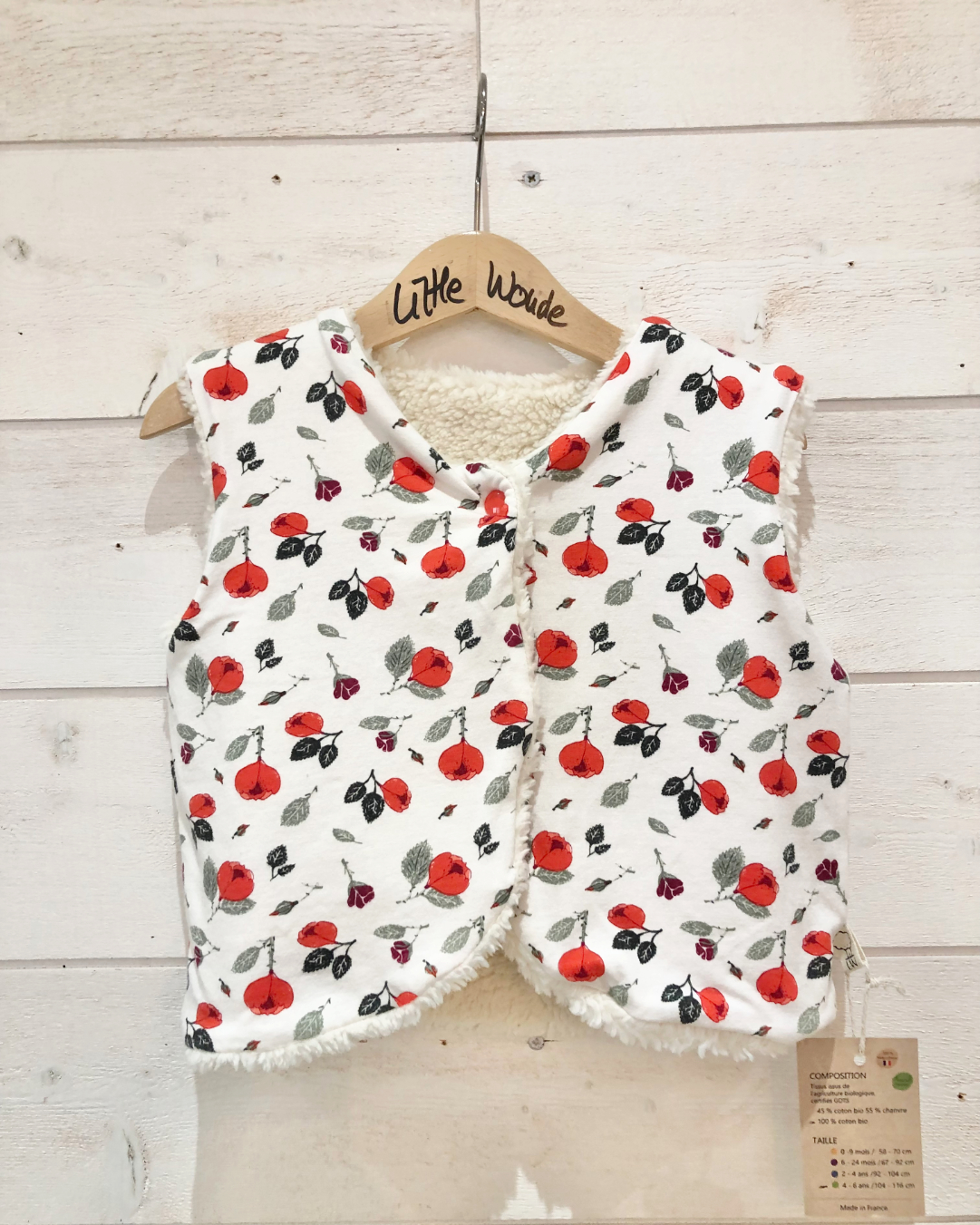 Gilet du berger réversible - pivoines 3