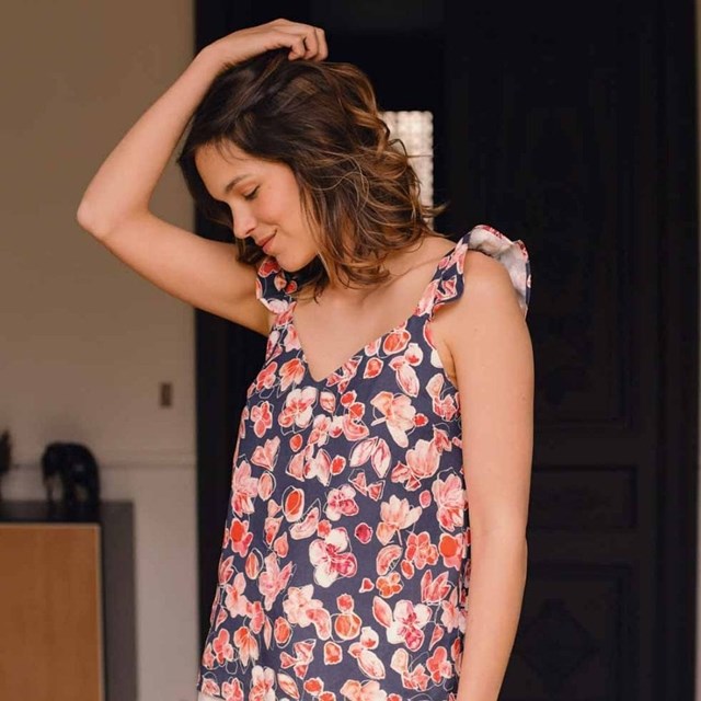 Nêge Paris - Débardeur jour nuit bleu rouge rose en 100% tencel lyocell certifié oeko-tex