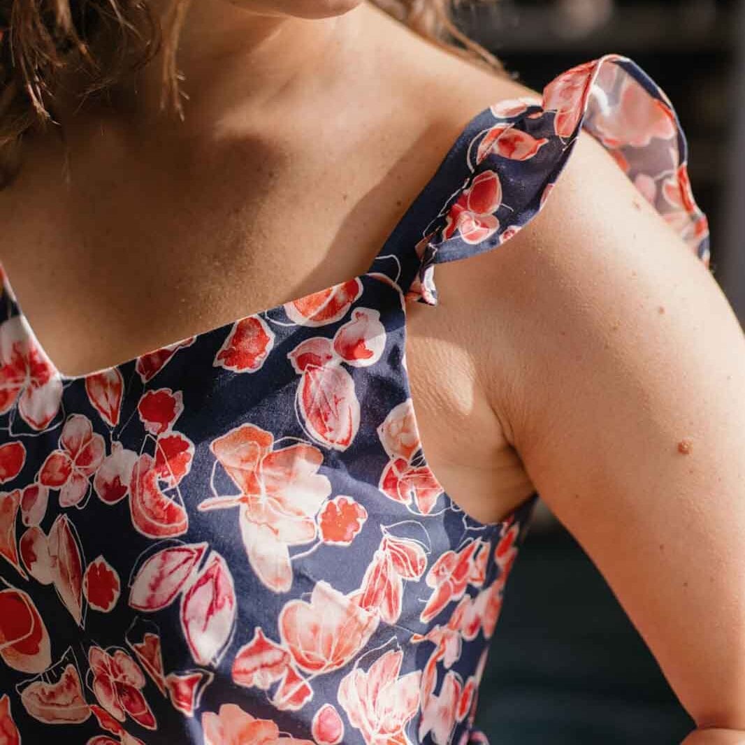 Nêge Paris - Débardeur jour nuit bleu rouge rose en 100% tencel lyocell certifié oeko-tex