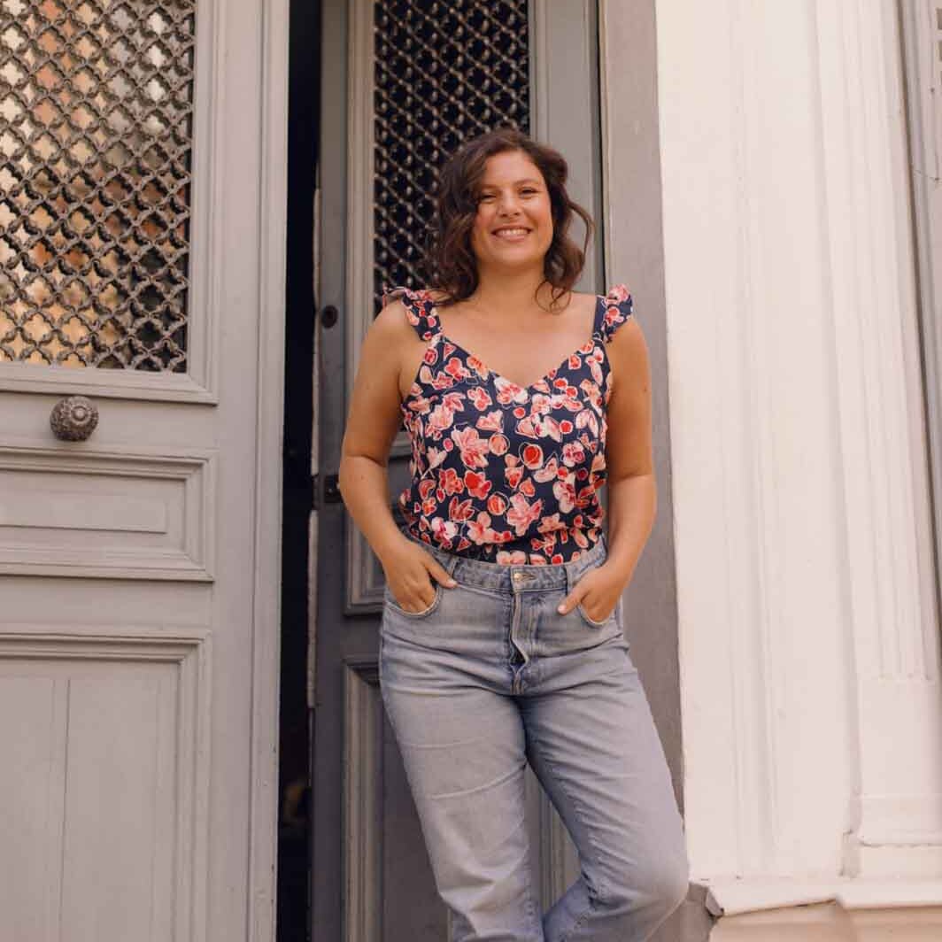 Nêge Paris - Débardeur jour nuit bleu rouge rose en 100% tencel lyocell certifié oeko-tex