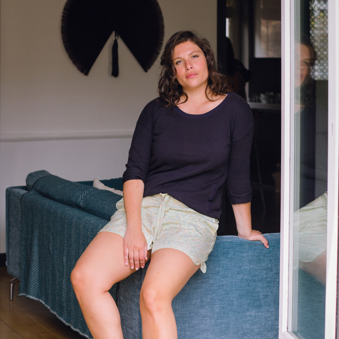 Nêge Paris - Short jour nuit vert d'eau en 100% tencel lyocell certifié oeko-tex