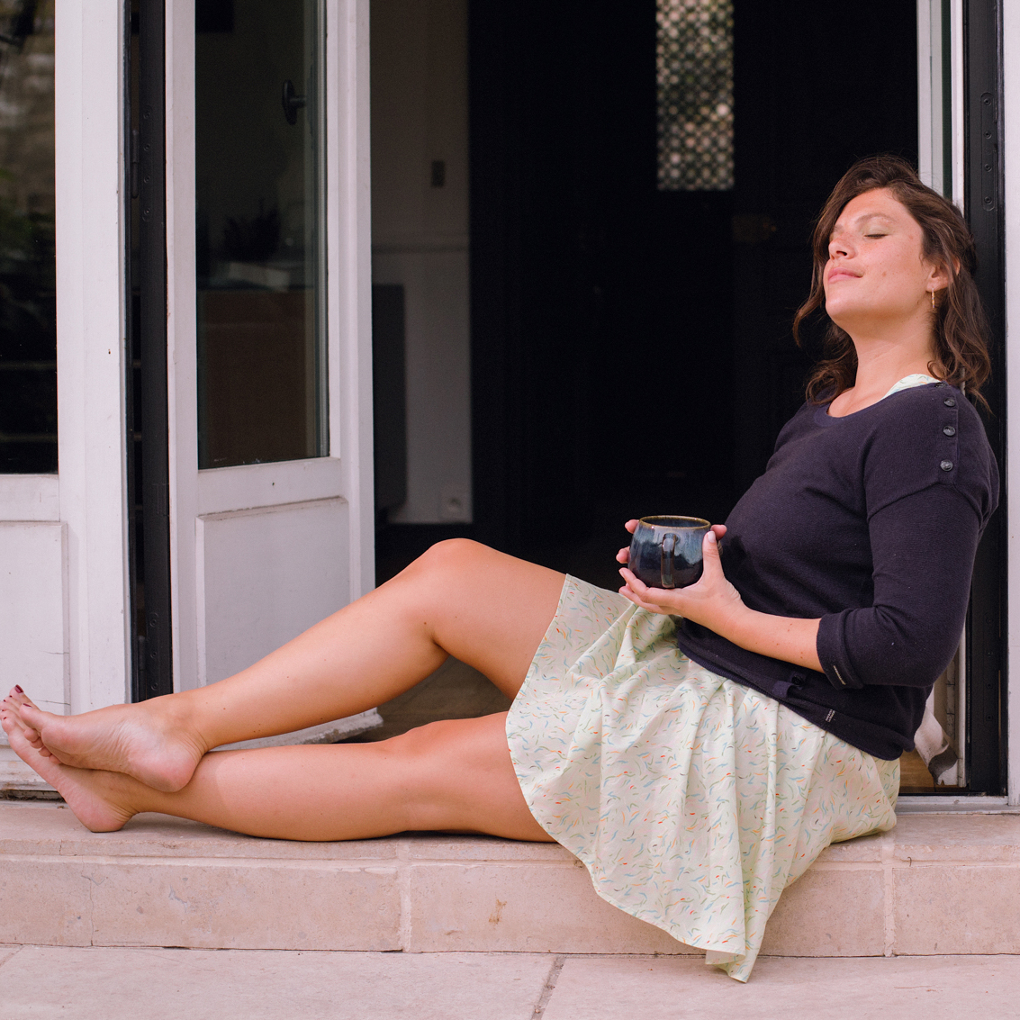 Nêge Paris - Robe jour nuit vert d'eau en 100% tencel lyocell certifié oeko-tex