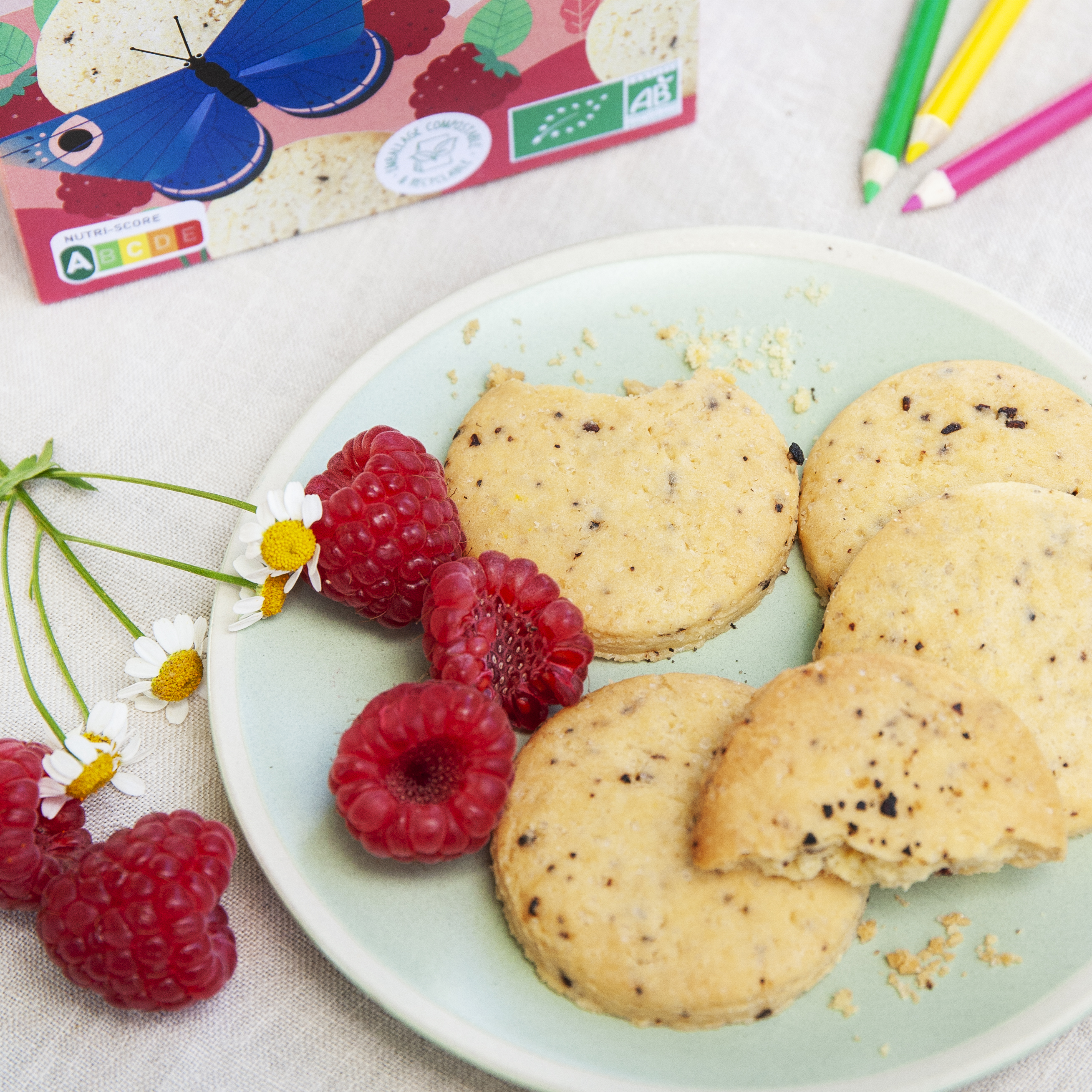 Cookies à la Framboise bio pour le gouter des enfants