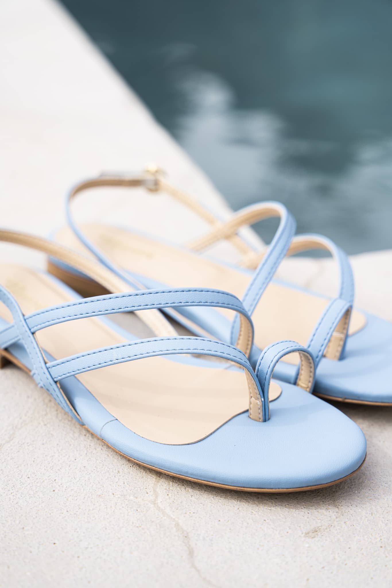 sandales plates Provence azur 100% recyclées, végétales et naturelles