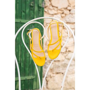 Sandales plates Provence vegan - Jaune