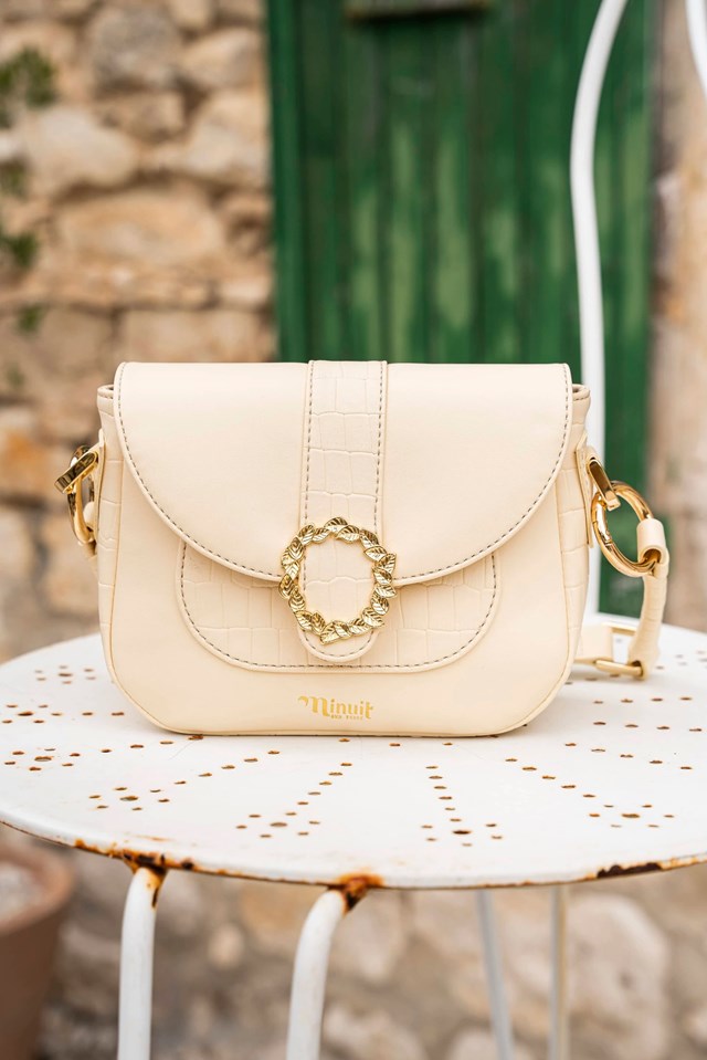 sac Mira croco crème 100% recyclé, végétal et naturel