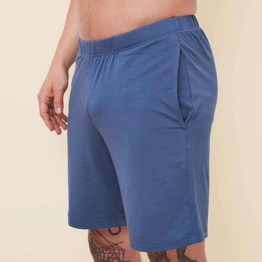 Short de pyjama bleu céruléen pour homme Pétrone