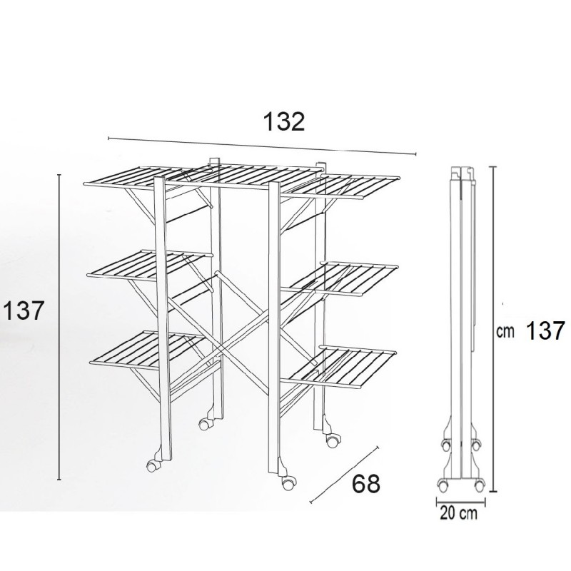 étendoir 6 volets courts landmade