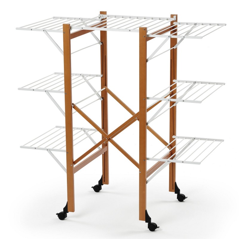 Étendoir à linge en bois - 6 volets courts 2