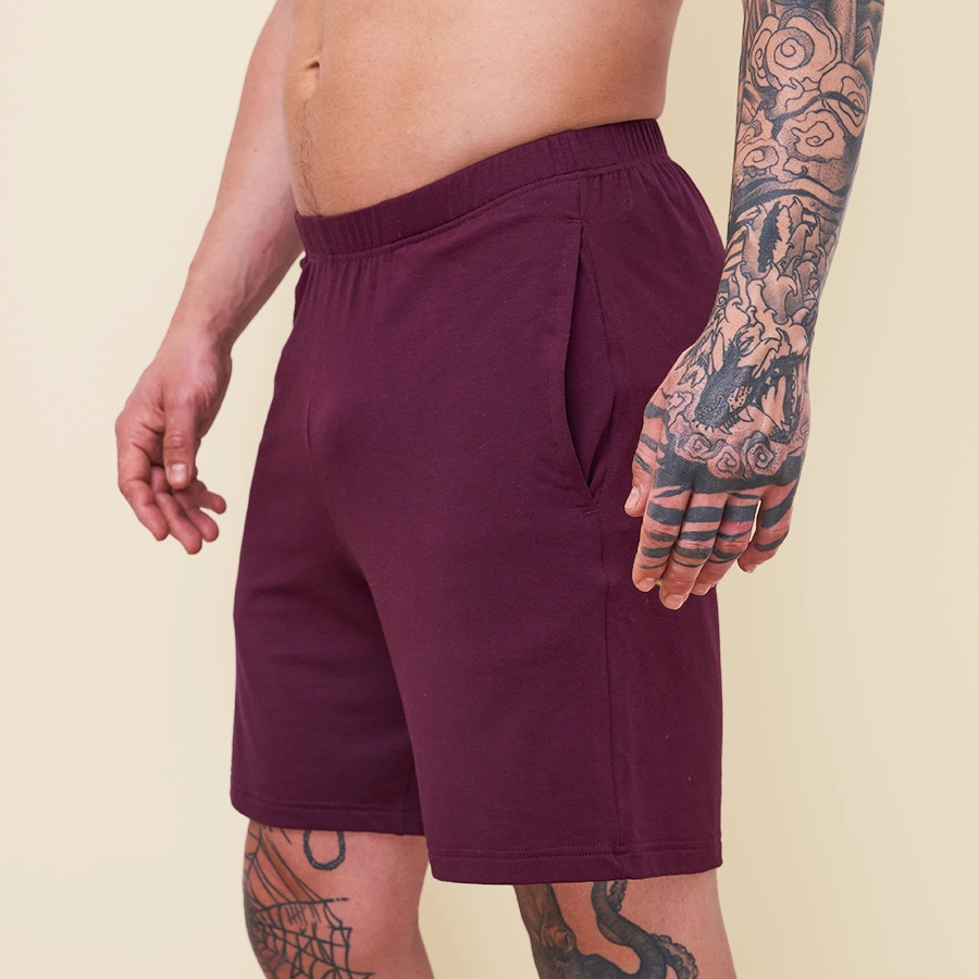 Short de pyjama lie de vin pour homme Pétrone