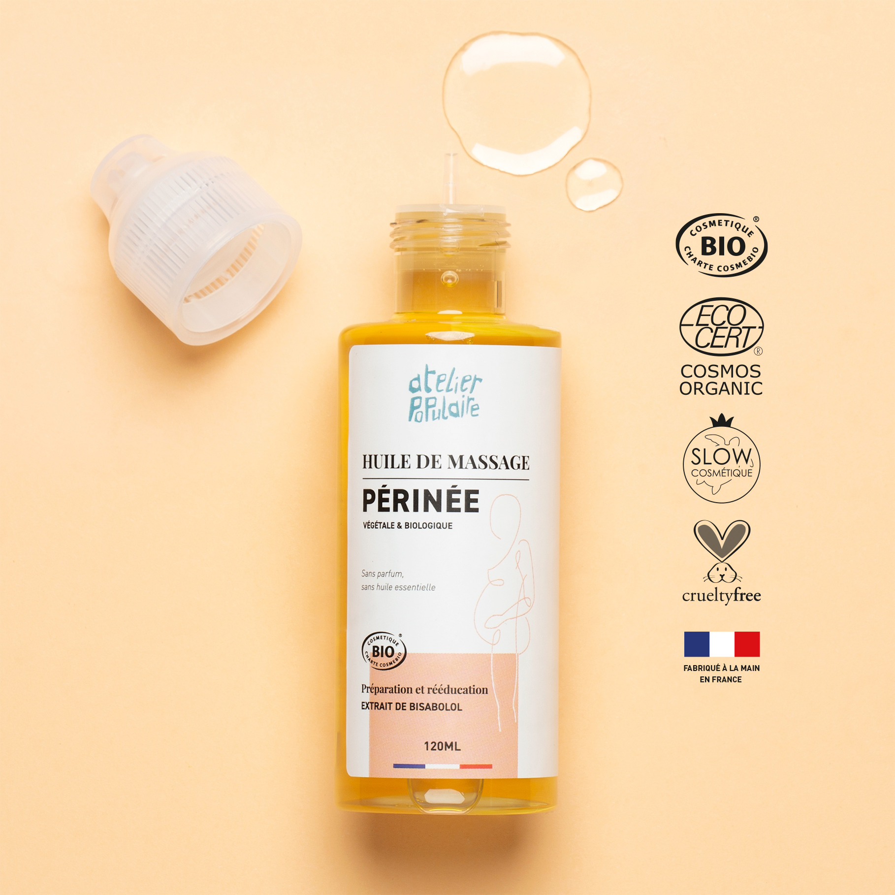 Huile de massage kiné périnée - Atelier Populaire