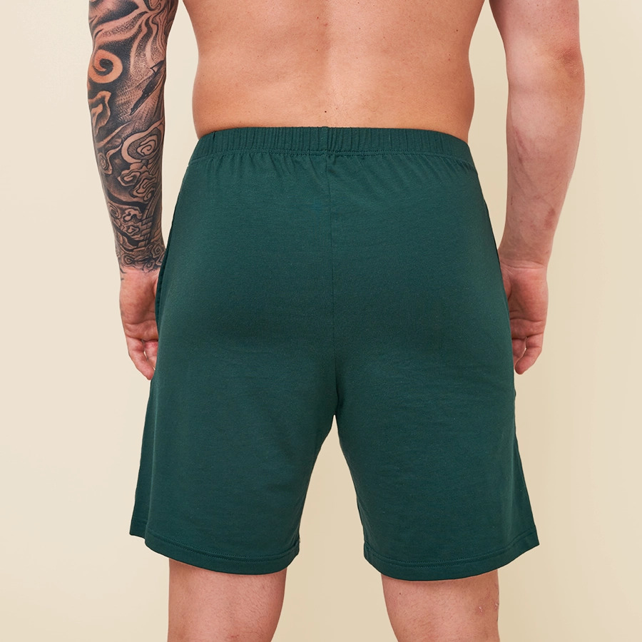 Short de pyjama vert bouteille pour homme Pétrone